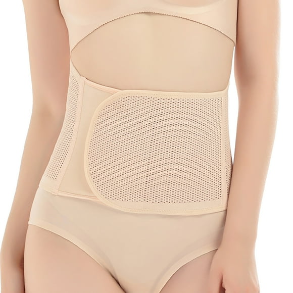 Xfvqtps Postpartum Girdle C-Section Recovery Belt Mesh Breathable Belly Wrap Belly Band Shapewear Beige