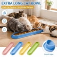 thumbnail image 4 of Colorful Long Cat Feeder Bowl - 16"x5" Tilted Neck Design, Anti-Ant Pet Dish for Multiple Cats, Ergonomic Indoor Feeding for Adult Kittens, 4 of 4