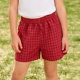 thumbnail image 2 of Jinhomg Toddle Girls Plaid Shorts Kids Gingham Boxer Shorts Elastic Waist Summer Cotton Short Pants Soft Loungewear Sleepwear 6M-7Y, 2 of 9