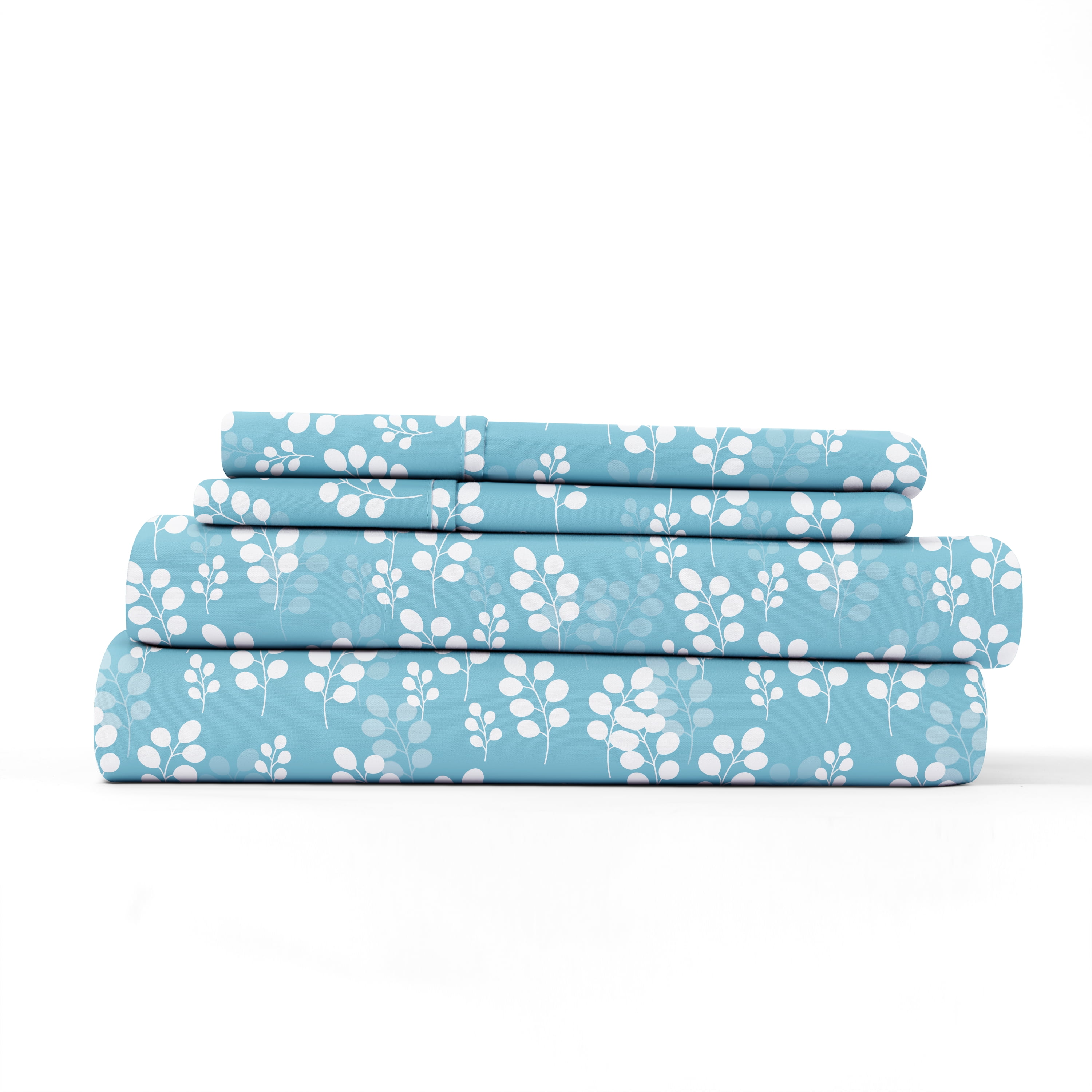 Noble Linens 4 Piece Pattern Microfiber Bed Sheets Set, Pale Wheat, Queen