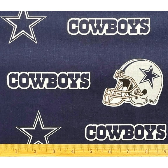 1 Yard - Dallas Cowboys Football Helmets on Navy Blue Broadcloth Cotton Fabric (Great for Quilting, Sewing, Craft Projects, Throw Pillows & More) 1 Yard X 58" Wide