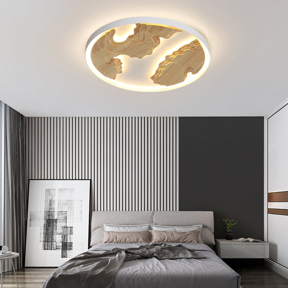 Arturesthome Japanese Circular Solid Wood Ceiling Light For Living Room Designer Cloud Ceiling Lamps