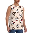 thumbnail image 2 of Fotbe Panda Ice Creams Donuts Men's Camiseta sin Mangas Estampada para Hombres, Playera Casual para Gimnasio, Entrenamiento, Playa-3X-Large, 2 of 7