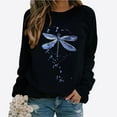 thumbnail image 1 of EQWLJWE Chandails Imprimés Libellule pour Femmes, Tunique Décontractée à Manches Longues, Col Rond, Blouses, Chandails en Molleton d'Halloween pour Femmes, 1 of 8