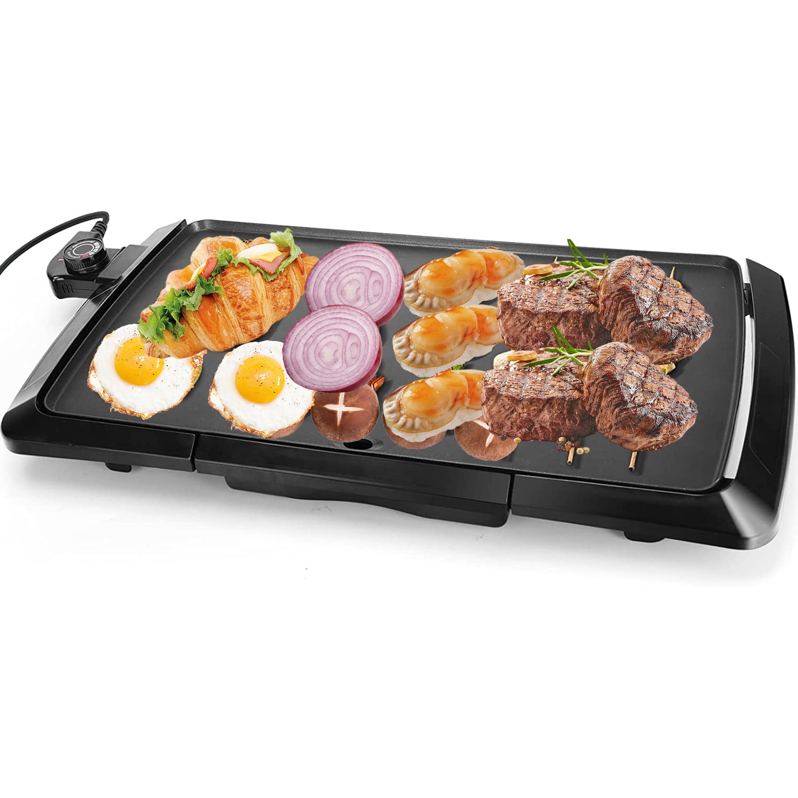 Nonstick Electric Griddle, Pancake Griddle, Smokeless Coated Griddle Pan  with 5-Level Control,1600W, Family Sized – AICOOK