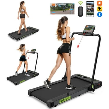 TOSSFD 2.5HP 2 in1 Foldable Treadmill with Display Screen Portable Walk Pad Electric Running Walking Pad for Home Fitness R46101