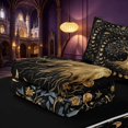 thumbnail image 5 of Homewish Tree of Life Zipper Twin Comforter Sets with Fitted Sheet and 2 Pillowcases, Vintage Moon Phase Zipper Bedding Set, Black Reversible, 5 of 7
