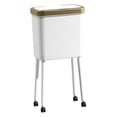 thumbnail image 4 of Cubo de basura con ruedas de 15 litros, papelera de cocina, cesta de basura de gran capacidad, a presión. Oro blanco, 4 of 9