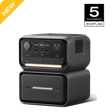 EF EcoFlow Portable Power Station RIVER 3 Plus 270 with EB600 Extra Battery Expand Capacity from 268Wh to 840Wh 3 Up to 1200W AC Outlets