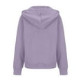 thumbnail image 4 of ClodeEU Women's Light Cotton Hoodie Jacket With Pockets，Fall Fashion Slim Sweatshirts With Zip Purple,Womens Plus XXL, 4 of 6