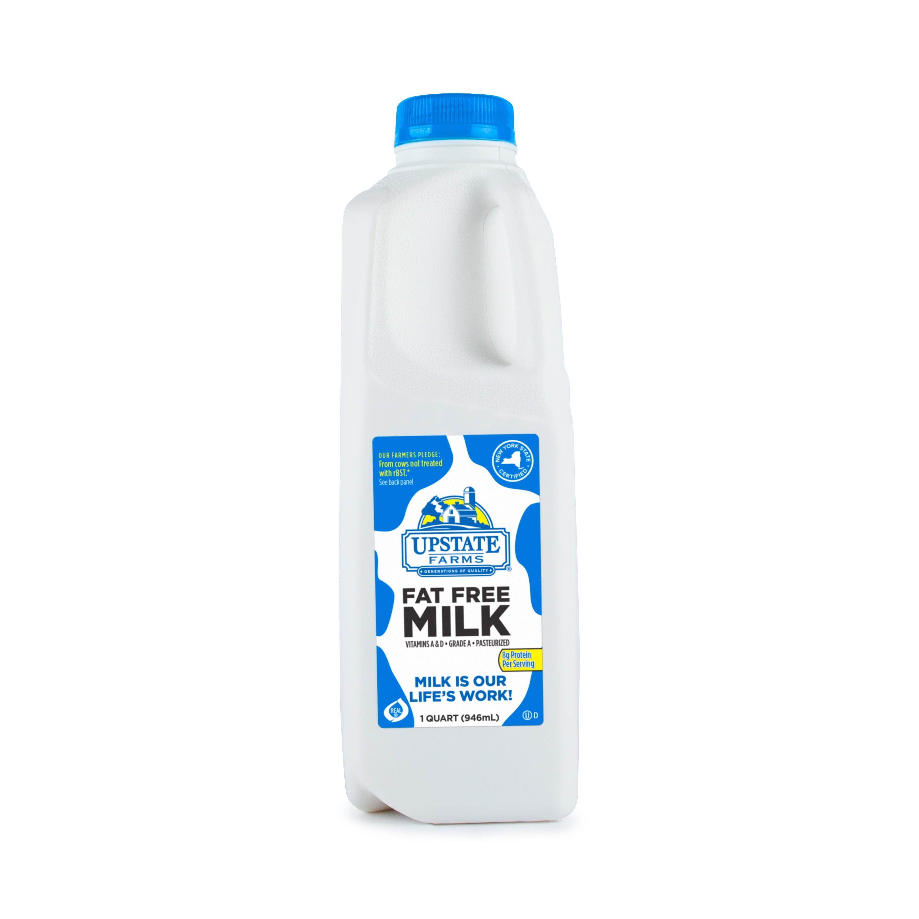 Upstate Farms Fat Free Milk, 1 qt