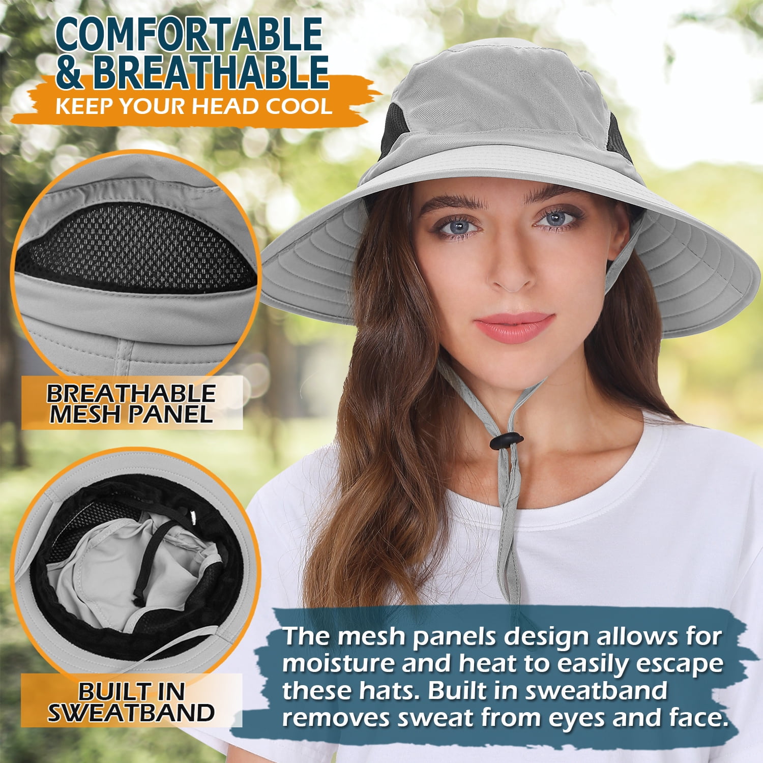 Chapeau Bucket Imperméable Anti-UV Rayson - Pliable, Réglable, Unisexe - Pour Randonnée, Pêche, Outdoor - Avec Cordon Amovible