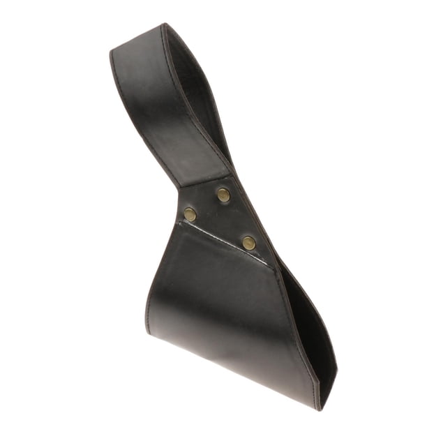 Funda para espada y rana, funda para espada y daga, funda universal de cuero PU para espada y rana. Negro