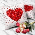 thumbnail image 6 of Valentines Day Hearts Pillow Covers 16 x 16 Set of 2 Red Heart Throw Pillow Covers White Pillow Cases for Home Decorations, 6 of 6