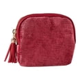 thumbnail image 4 of Estuche para Pulseras Caja Portátil de Joyas Compartimentos Independientes Terciopelo Cremallera de Borla Adecuado para Mujeres Madres Oficina Vacaciones Rojo, 4 of 8
