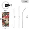 thumbnail image 3 of SKYSONIC Mushrooms Tumbler Stainless Steel Double Wall Vacuum Reusable Insulated Mug with Straw and Built-in Coaste for Cold and Hot Beverages, 20oz, 3 of 7