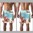 thumbnail image 3 of luoweisi Men's Beach Shorts Quick Dry Swim Trunks with Mesh Lining Santa Claus Vacation L, 3 of 5