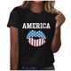 thumbnail image 1 of Blusa informal de manga corta con cuello redondo y estampado suelto de verano para mujer con estilo OAVQHLG3B Store  lin121212, 1 of 4