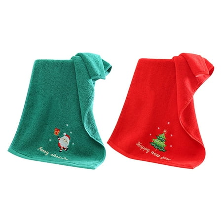 

Chaoliuy Kitchen Towels Christmas Towels Christmas Towel Gift Towel Cotton Face Towel Gift Box Red Santa New Year Gift