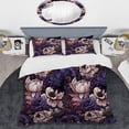 thumbnail image 2 of Designart "Moody Gothic Botanicals I" Pink Floral Bedding Covert Set - Cottage Bed Set With 1 Sham, 2 of 5