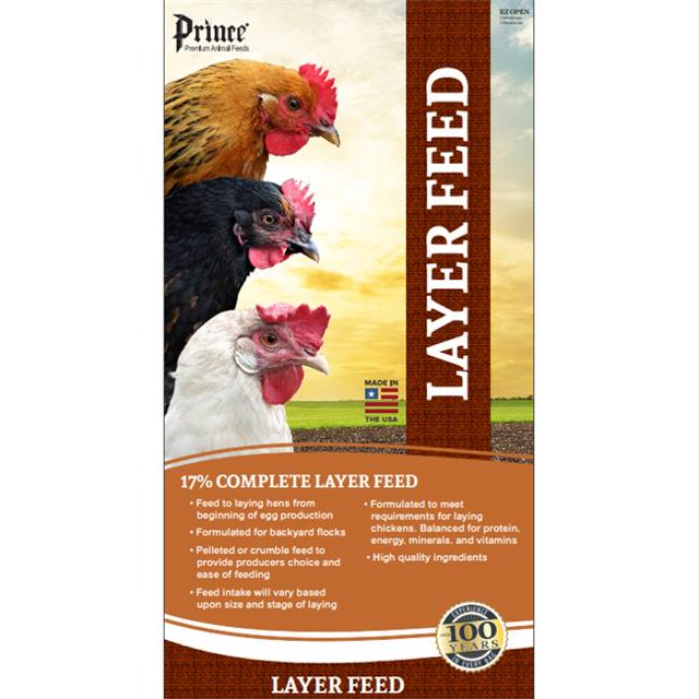 Prince Premium Feed 40 lbs Complete Layer 17 Percent Mini Pellet Food