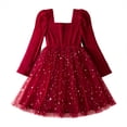 thumbnail image 7 of Ulitacool Girls' Dresses Christmas O Neck Graphic Prints Sundress Long Sleeve Gown Soft Clothing 5-6 Years, 7 of 7