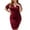 Burgundy, variant on IROINNID Cocktail Dress for Women Homecoming Party Holiday Summer V- Neck Short Sleeve Loose Solid Plus Size Dress Cocktail Dress,Green