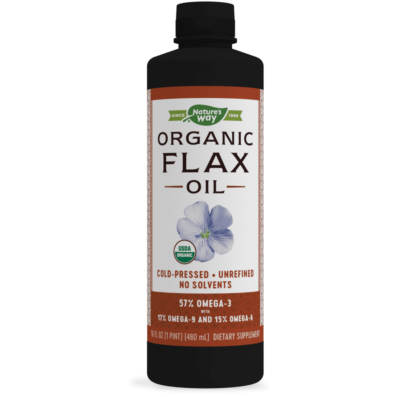 Nature's Way Organic Flax Oil, USDA Organic, 16 Fl. Oz.