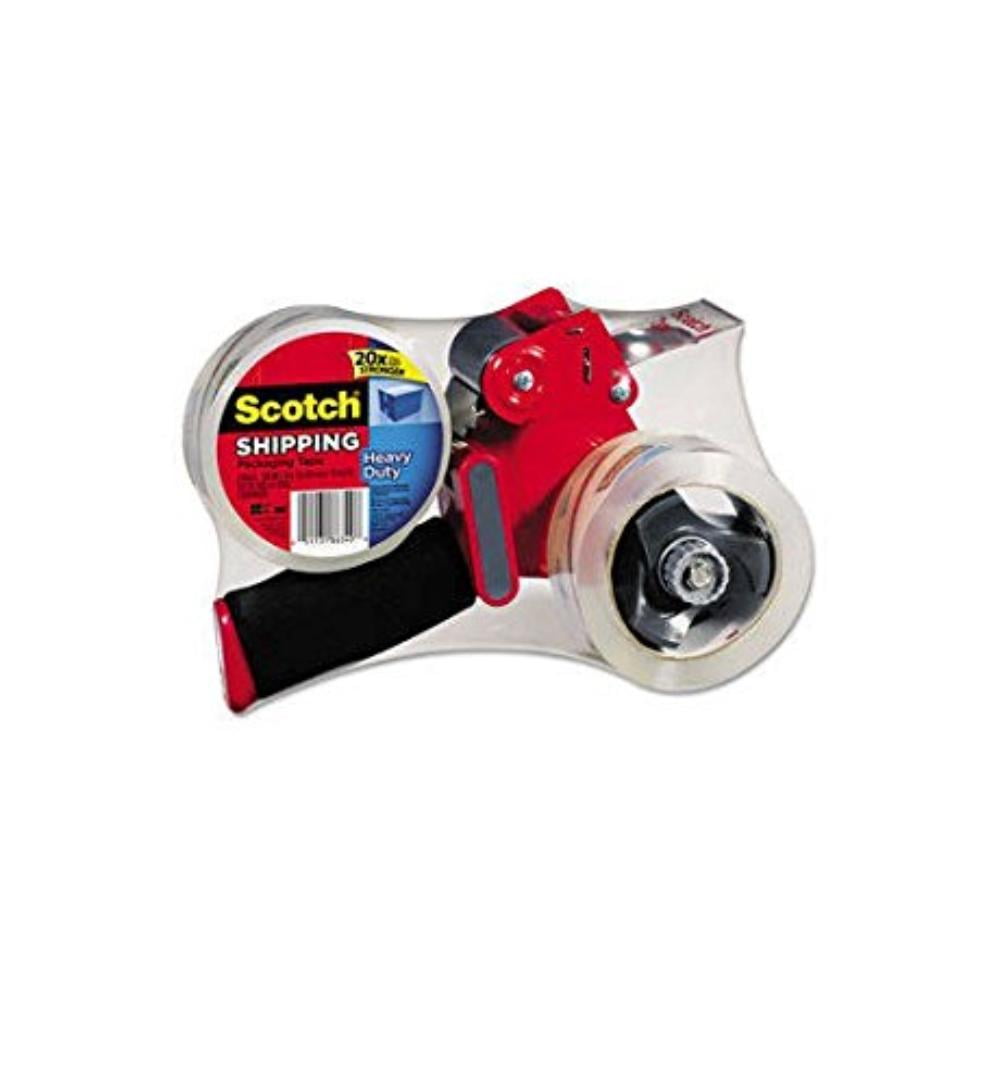 NewScotch 38502ST Packaging Tape Dispenser with Two Rolls of Tape, 1