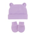 thumbnail image 5 of CANKER Newborn Baby Cotton Beanies Hospital Hat and Mittens Set Solid Warm Cap Gloves, 5 of 16
