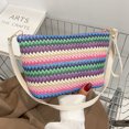 thumbnail image 4 of Bolsa bandolera para mujer Bolsas tipo satchel de paja para viajes de verano (multicolor brillante) Likrtyny Para Estrenar, 4 of 9