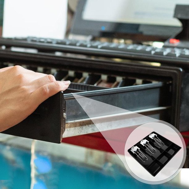 YSNOOWE Organizador De Efectivo Negro Con Cajones Para Monedas Y Billetes Para Negocios Y Restaurantes