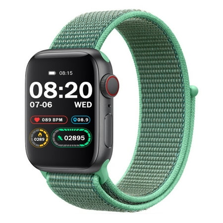 Sport Loop Nylon Band Compatible with Apple Watch 7/8 Ultra 49mm 45mm 42mm 44mm, Comfortable Braided Strap Women Men Competible for iWatch SE & Series 7/8 6 5 4 3, Green