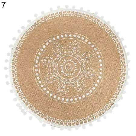 

XIEC Bowl Coasters Bohemian Foldable Heat Insulation Flax Washable Bowl Cup Mat for Home