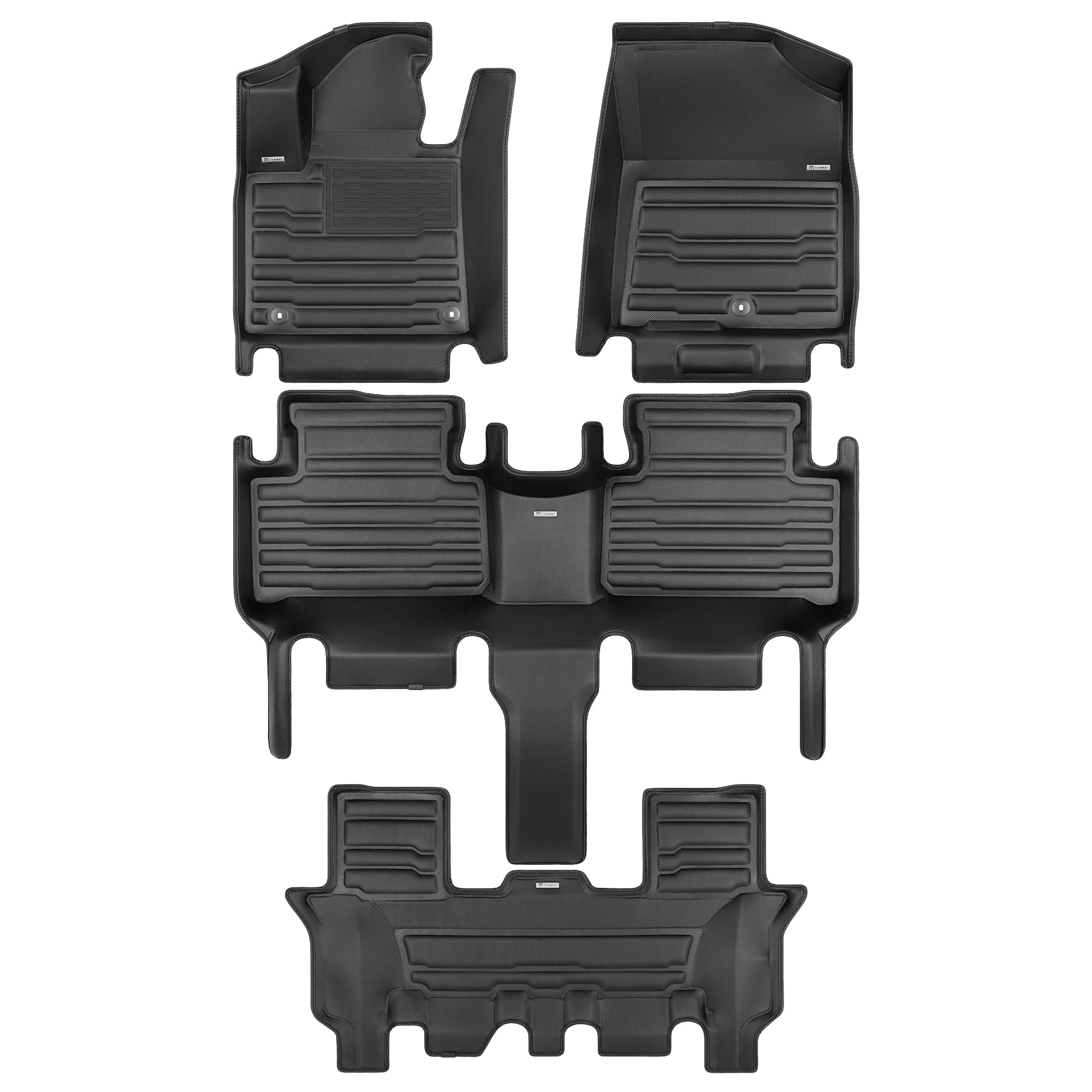 2021 Kia Sorento 7 Seater TuxMat Car Mats Liners Black Laser Measured Largest Coverage Waterproof All Weather