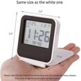 thumbnail image 3 of FrostHike Small Digital Travel Alarm Clocks.Battery Operated Mini Travel Clock with Backlights.Portable Folding Mini Pocket Calendar Temperature Clock for Outdoor Kids Table Cars Cruise Camper (White), 3 of 5