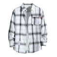 thumbnail image 2 of Patlollav Mens Coats Plus Size Plush Thick Warm Plaid Shirt Autumn/Winter Jacket, 2 of 6