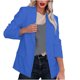 thumbnail image 2 of Blazer de mujer de color liso con solapa y manga larga, chaqueta de traje de manga larga, traje pequeño, chaqueta ajustada con temperamento, abrigo para mujer, 2 of 7