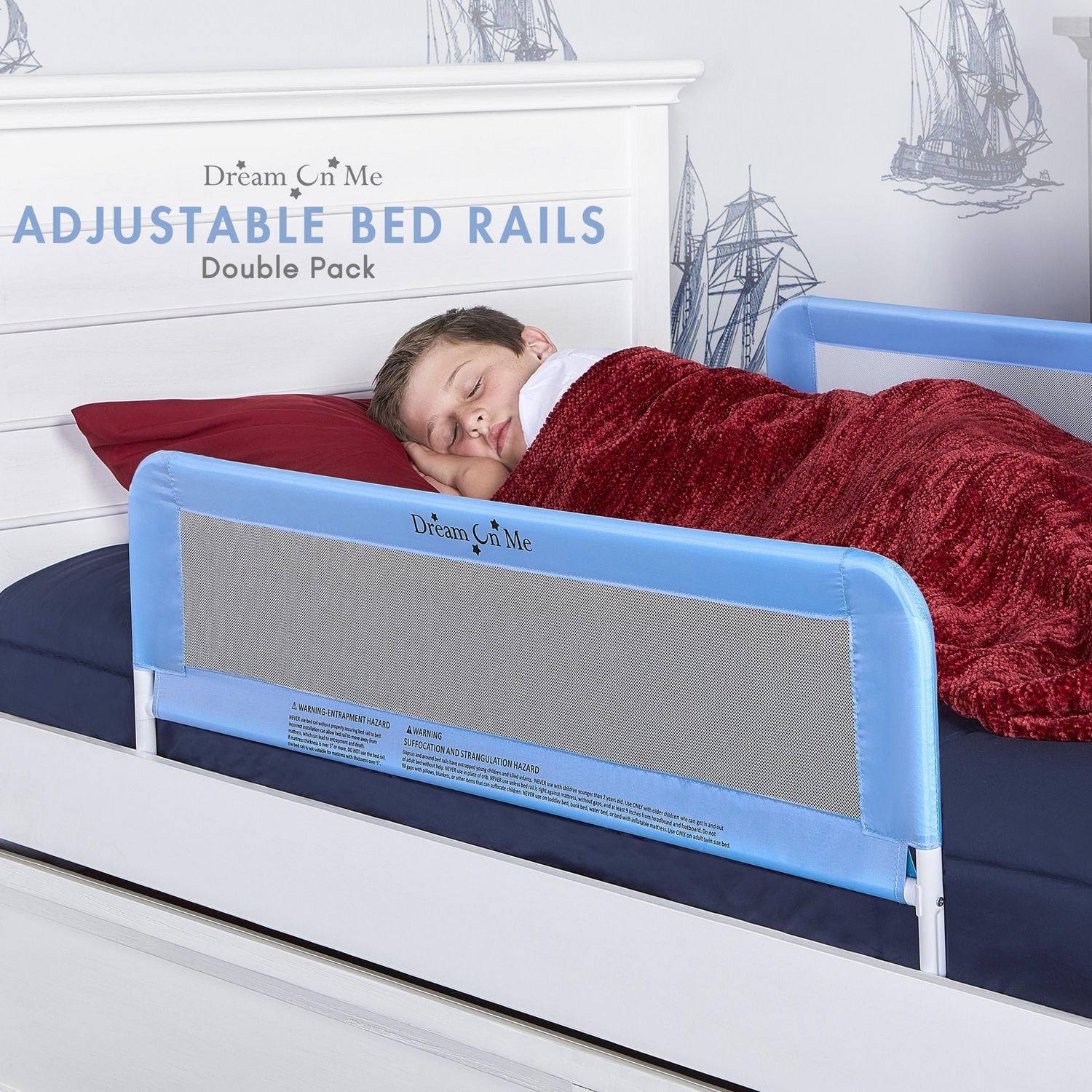 Dream On Me Adjustable Mesh Bedrail Double Pack, Model #443