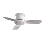 Minka Group Company F518-WH Flush Mount, 3 White Blades Ceiling fan with 44 watts light, White