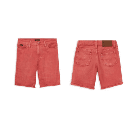 Ralph Lauren Little Boy's and Boy's Slouch Slim-Fit Denim Shorts, Finn Red, 16