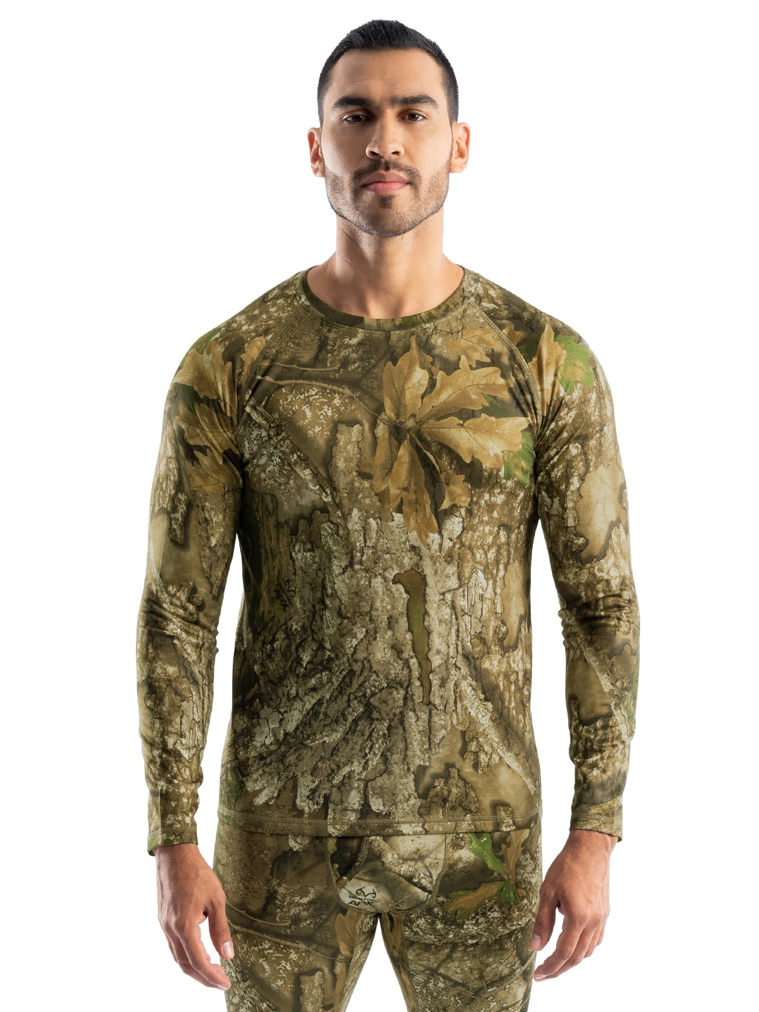 (3 pack) Realtree Men's Heavyweight Fleece Base Layer Thermal Shirt, Realtree APX, XL