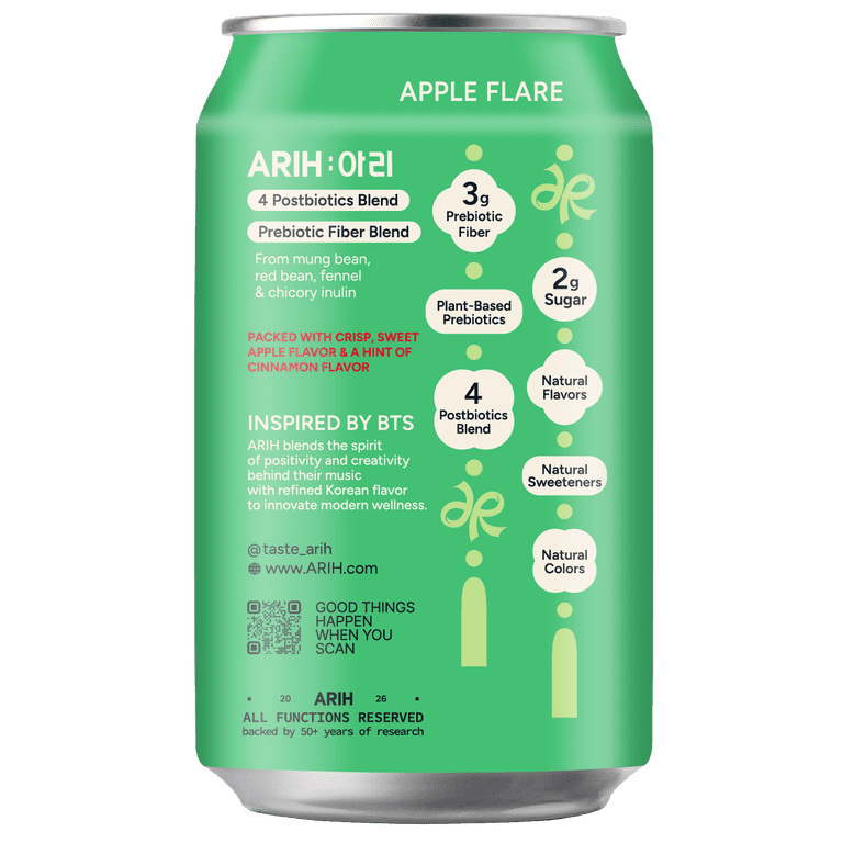 ARIH Dual Biotic Soda, Functional Prebiotic and Postbiotic Soda