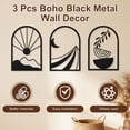 thumbnail image 3 of 3PCS Boho Metal Wall Decor Black Minimalist Line Wall Art Bohemian Hanging Sculpture for Bedroom Bathroom Living Room,7.6 x 11 inch, 3 of 11