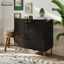 Boyel Living 2-Door Accent Sideboard Storage Cabinet, Black Modern Sideboard Buffet Cabinet for Kitchen, Dining Room, Living Room, Entryway