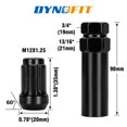 thumbnail image 2 of Juego de tuercas Nuts Dynofit M12 x 1.25, color negro, 20 unidades, 3,5 cm, 2 of 9