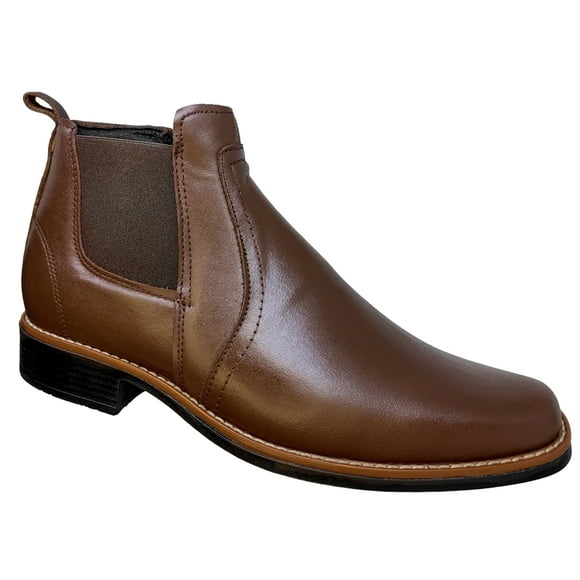 Botines Hombre Casuales en Piel Vacuno Botas de Cierre Lateral y Punta Cuadrada MD10 Enco Footwear Enco Footwear mod.20 Botín Chelsea Bota Casual Piel Vacuno