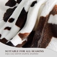 thumbnail image 6 of Cow Print Throw Blanket Non Shedding MilkyPlush™ Fleece 330GSM Thick Blankets Western Room Decor Super Soft Warm for Adults Kids Girl Gifts Bedroom Couch Sofa Travel Black Brown 60"x80", 6 of 6