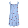 thumbnail image 6 of FYDUU Girls Nightgowns Summer Floral Dress Tiered Ruffle Spaghetti Strap Soft Cute Casual A-Line Dress Lightweight Sleepwear Sundress 5-6 Years, 6 of 6