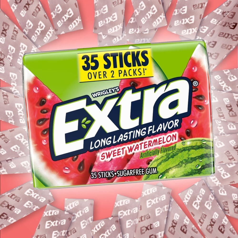 Extra Sweet Watermelon Sugar Free Chewing Gum Mega Pack 35 pc - Pack of 3